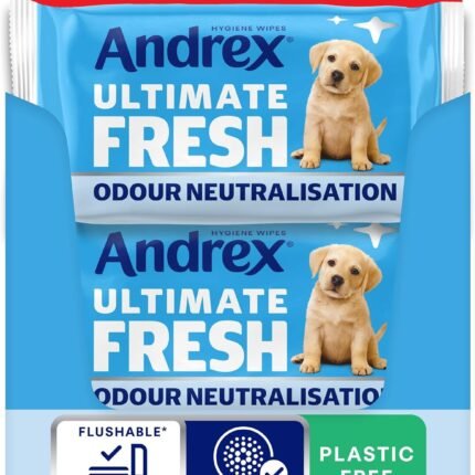 Andrex Ultimate Fresh Washlets. 12 Packs - Gentle. Biodegradable. Flushable Toilet Wipes for Everyday Hygiene. Use with Regular Toilet Roll for a Shower Fresh Clean